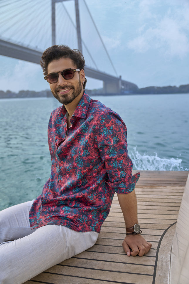 raymond dress shirts Raymond Men Blue Contemporary Fit Solid Casual Shirt MyRaymond